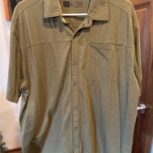 Men's DKOTA Casual Olive Button Down Shirt